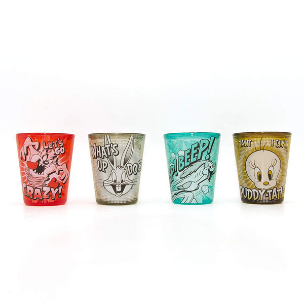 Nickelodeon Looney Tunes Halftone Characters Plastic Freeze Gel Mini Cups, 1.5 Ounce, Set of 4, Multicolor