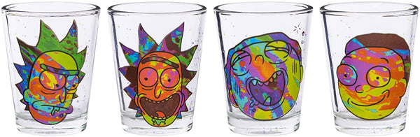 Rick & Morty - Colorful Faces Mini Glass Set (4 Pack)