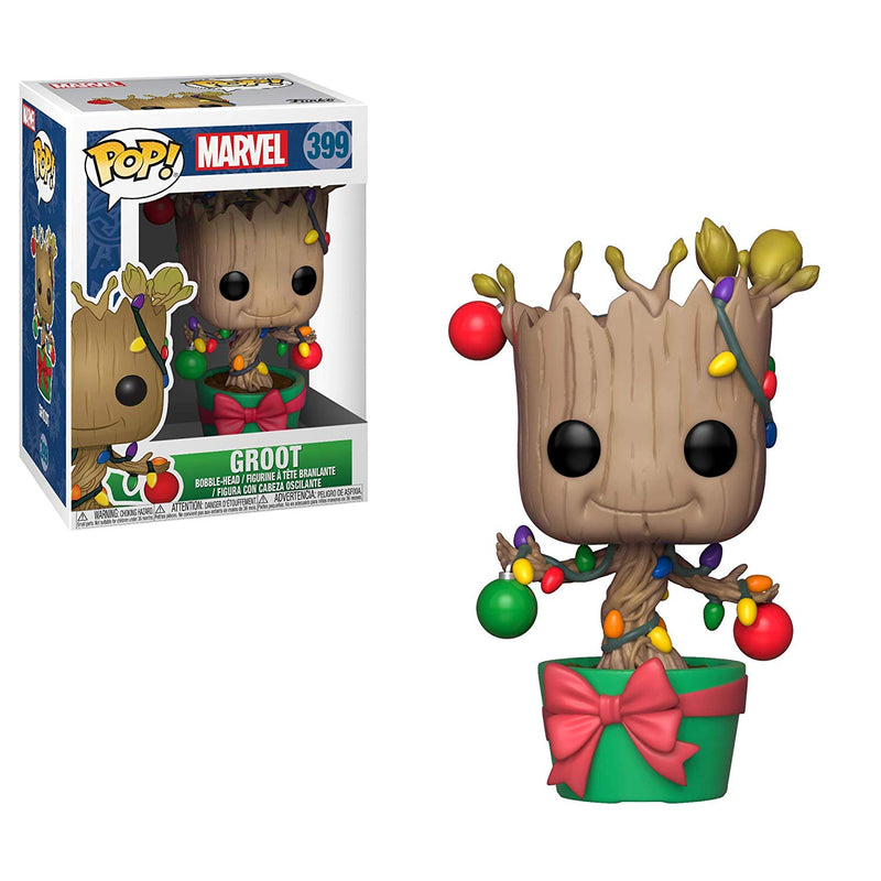 Cargue la imagen en el visor de la galería, Marvel Holiday Groot w/Lights &amp; Ornaments Funko Pop Vinyl Figure
