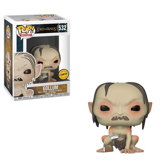 ¡Funko POP! Películas: El Señor de los Anillos - Gollum con Pez con Estuche Protector Pop Box (Edición Limitada - Chase)