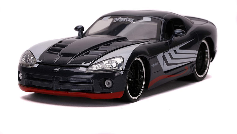 Marvel Comics - Dodge Viper coche fundido a escala 1:24 con figura de Venom de 2,75" 