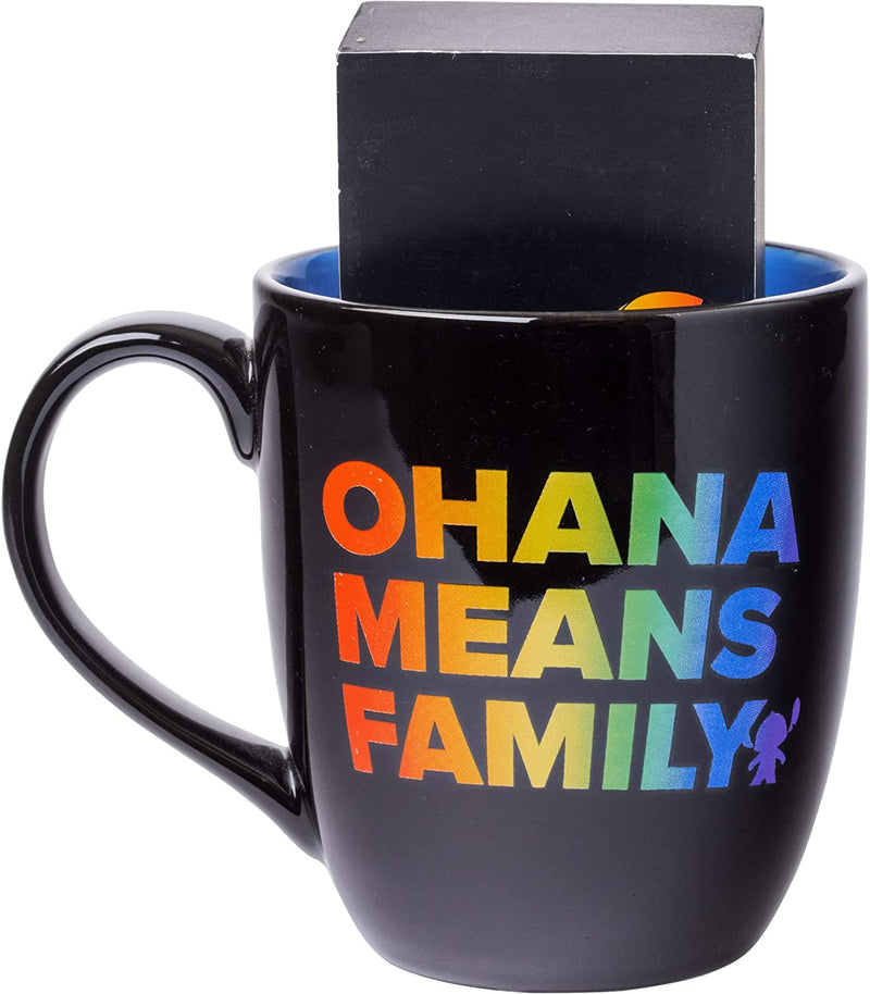 Disney: Stitch - Ohana Means Family Rainbow Pride Ceramic Mug and Box Sign Set