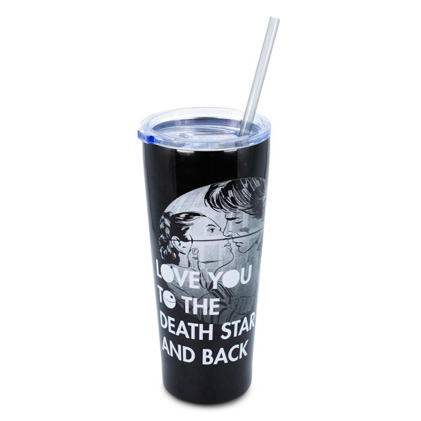 Cargue la imagen en el visor de la galería, Star Wars - Vaso de acero inoxidable &quot;Te amo hasta la estrella de la muerte&quot;
