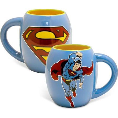 DC Comics Superman Flying Blue 18 oz. Oval Ceramic Mug - Kryptonite Character Store