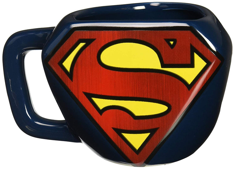 Superman Shaped Ceramic Coffee Mug - DC Comics Embossed Cup