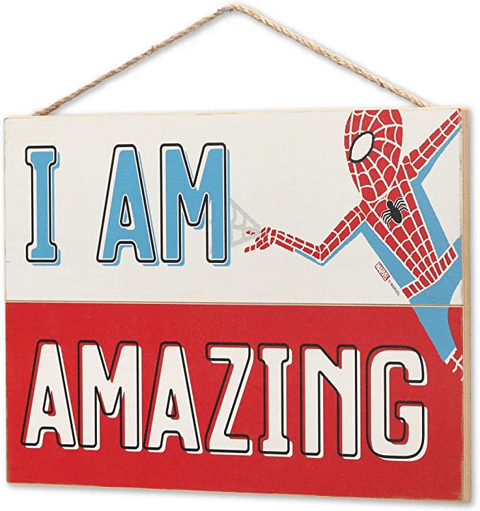 Marvel Comics: Spider-Man - "I am Amazing" Hanging Wood Wall Decor