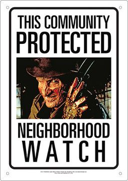 Freddy Neighborhood Watch 8" x 11.5" Tin Sign