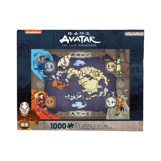 Avatar: The Last Airbender - Rompecabezas de 1000 piezas con mapa