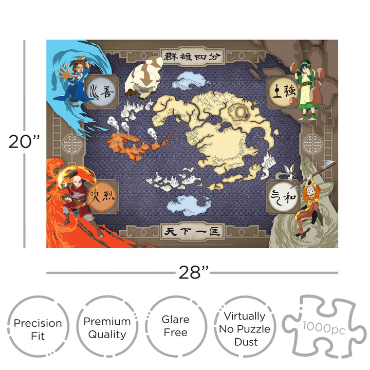 Cargue la imagen en el visor de la galería, Avatar: The Last Airbender - Rompecabezas de 1000 piezas con mapa
