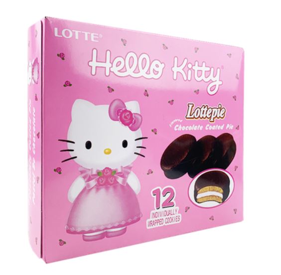 Cargue la imagen en el visor de la galería, Hello Kitty - Pastel recubierto de chocolate Lotte Pie
