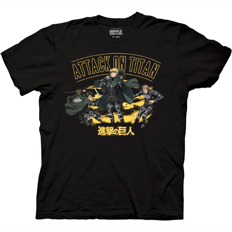 Camiseta Attack on Titan Levi Armin y Jean