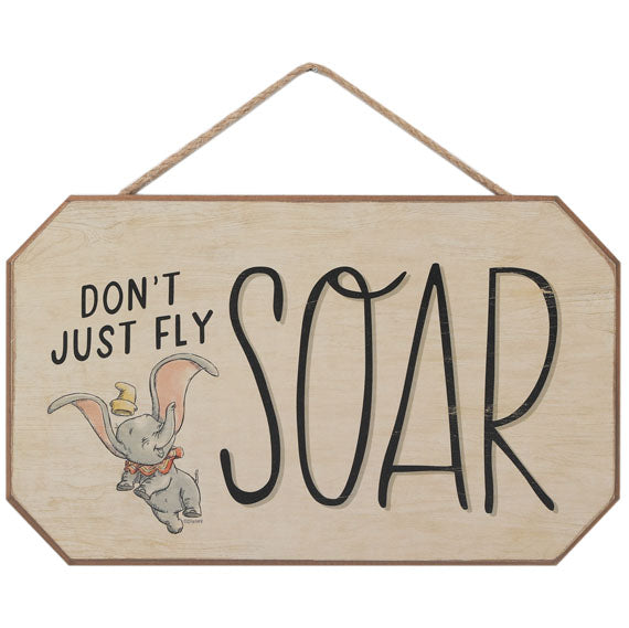 Don't Just Fly Soar Dumbo Hanging Wood Wall Décor