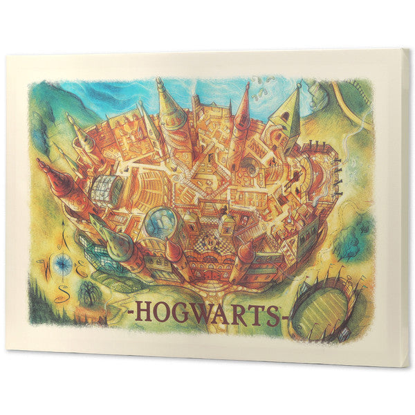 Harry Potter – Décoration murale sur toile tendue avec galerie de cartes de Poudlard