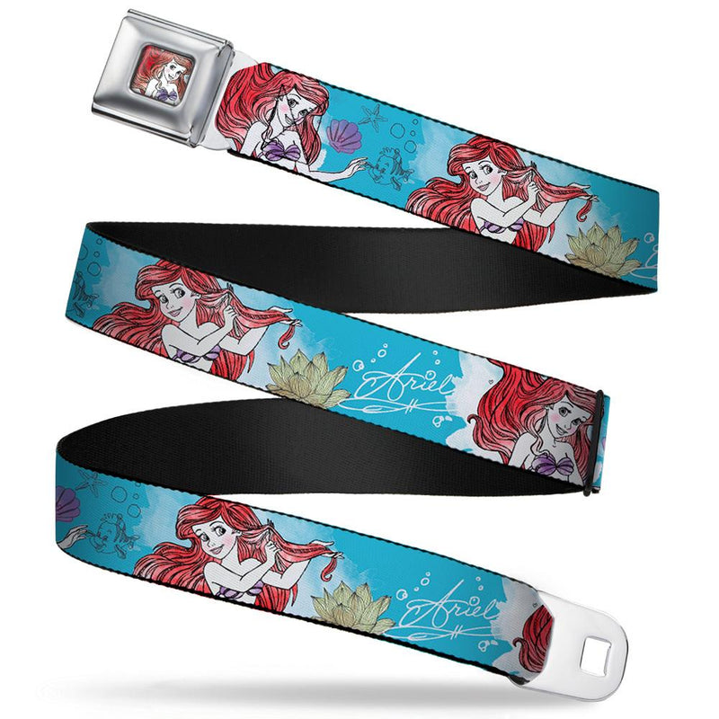 Ariel Face Full Color Pink Blue Seat Belt - Kryptonite Character Store