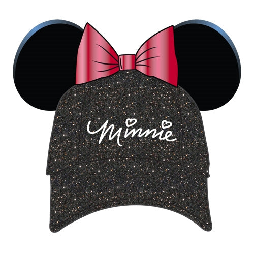 Minnie Glitter Ears- Black Red Adult  Hat - Kryptonite Character Store