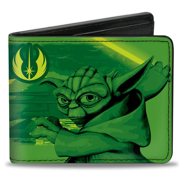 Star Wars The Clone Wars Yoda Jedi Master Action Pose Billfold Wallet  - Kryptonite Character Store
