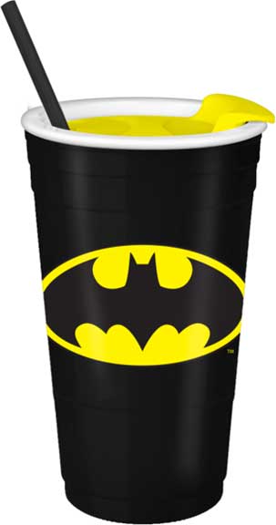 DC Comics - Batman Logo 32oz Plastic Party Cup with Lid & Straw
