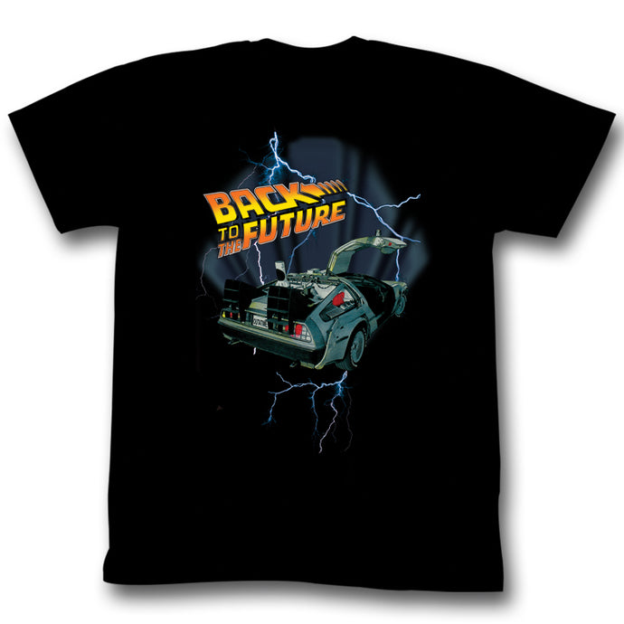 Back to The Future Movie Lightning Car Adult Unisex T-Shirt Tee - Kryptonite Character Store