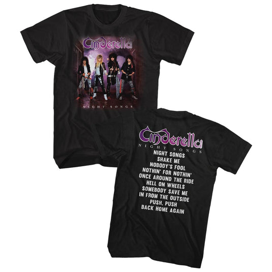 T-shirt noir pour hommes, Album de chansons de nuit de Cendrillon