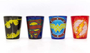 DC Comics - Mini verres à shot en plastique avec logo de super-héros (paquet de 4)