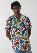 Keith Haring Multi-Color Character Button Camp Shirt