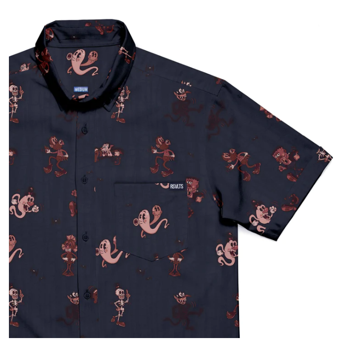 Cargue la imagen en el visor de la galería, Spooky Soiree (rojo lavado) - Camisa de manga corta Kunuflex
