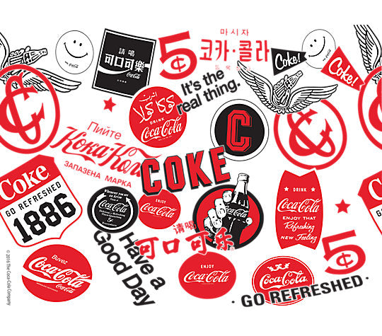 Cargue la imagen en el visor de la galería, Coca-Cola® - All Over Logo Wrap With Travel Lid 24 Oz - Kryptonite Character Store
