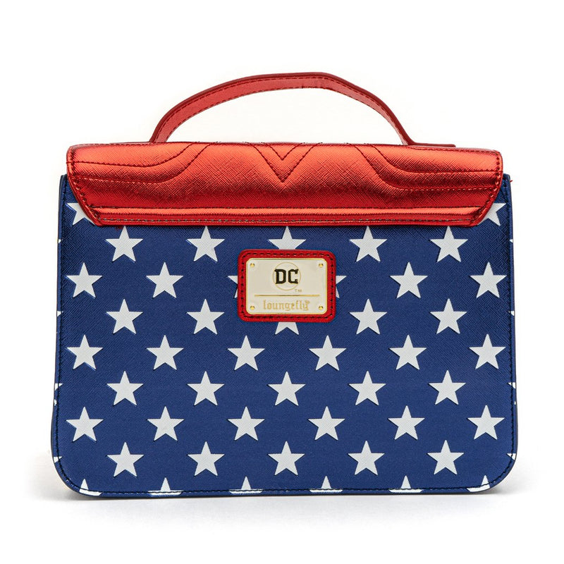 DC Comics Wonder Woman Red White & Blue Gold Chain Crossbody Bag