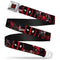 Deadpool Logo Full Color Black/Red/White  ADULT Seatbelt Belt - Deadpool 2-Action Poses/Splatter Logo Black/Red/White Webbing