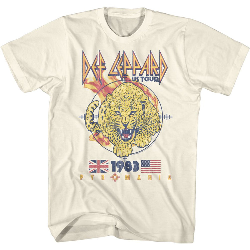 Load image into Gallery viewer, Def Leppard - 1983 Pyromania Leopard White T-Shirt
