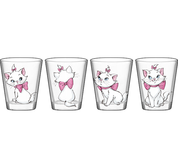 Les Aristochats - Ensemble de verres à shot Marie Poses de 1,5 oz (paquet de 4)