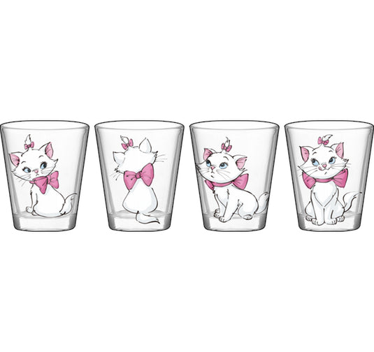 Les Aristochats - Ensemble de verres à shot Marie Poses de 1,5 oz (paquet de 4)