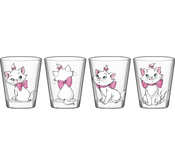 Los Aristogatos - Marie Poses Juego de vasos de chupito de 1,5 oz (paquete de 4)