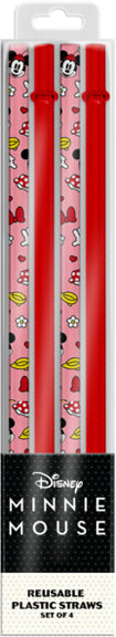 Disney: Minnie Mouse - Icon Toss Reusable Plastic Straw Set (4 Pack)