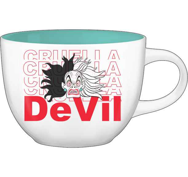 Disney Villains - Taza de sopa de cerámica con varios nombres y caras de 24 oz