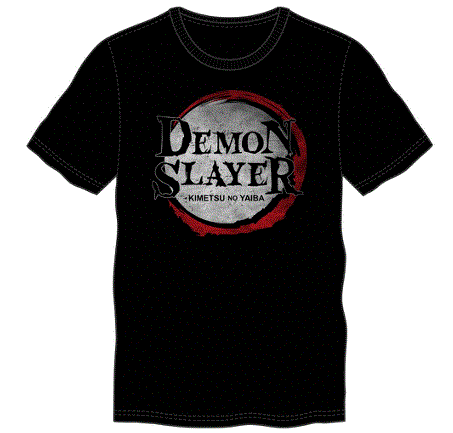 Demon Slayer (Kimetsu no Yaiba) - Camiseta negra con logotipo para hombre