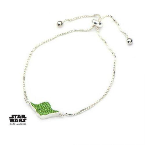 Disney Star Wars Yoda Head Gem Bolo Silver Plated Bracelet - Kryptonite Character Store