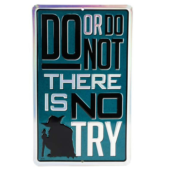 Disney-nStar Wars- Yoda -Do or Do Not die-cut embossed tin sign