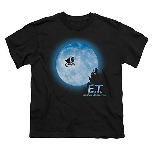 ET le film extra-terrestre - T-shirt adulte à manches courtes scène de lune