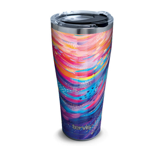 Etta Vee - Happy Abstract Stainless Steel Tumbler with Hammer Lid