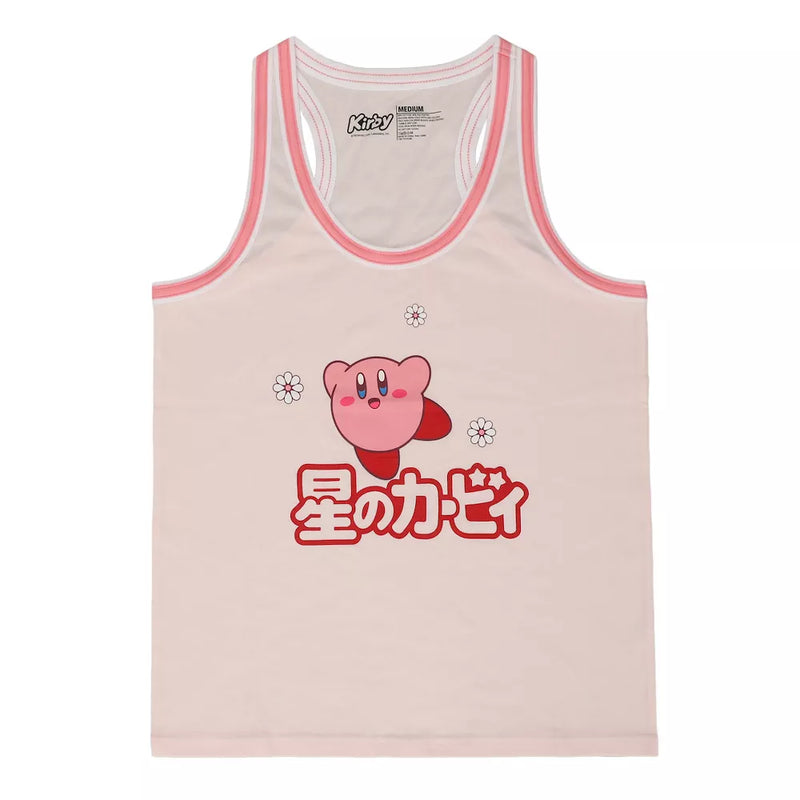 Kirby with Floral Print Pink Tank and Short Pajama Set