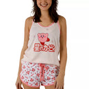 Kirby with Floral Print Pink Tank and Short Pajama Set