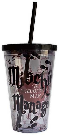 Harry Potter - Mischief Madness Tasse froide en plastique de 16 oz avec couvercle et paille