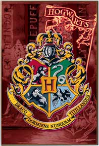 Harry Potter - Hogwarts Crest 13" x 19" Printed Canvas Metallic Wall Sign