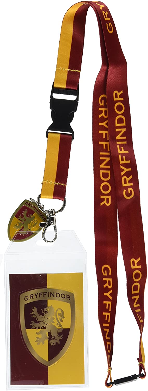 Harry Potter Gryffindor Lanyard With 3D Metal Charm ID Card Holder And Sticker - Kryptonite Character  Store