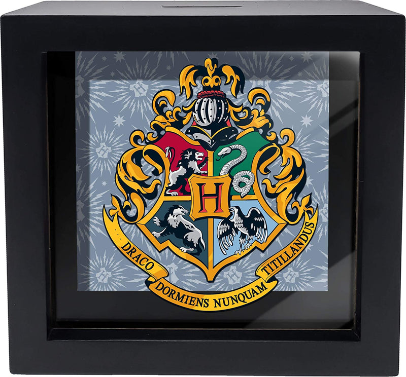 Hogwarts Crest Shadowbox Bank, Black -Kryptonite Character Store