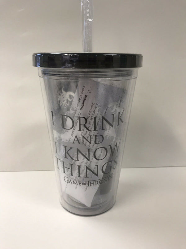 Game of Thrones - I Drink and I Know Things 16oz Hard Plastic Travel Tumbler with Reusable Ice Cubes