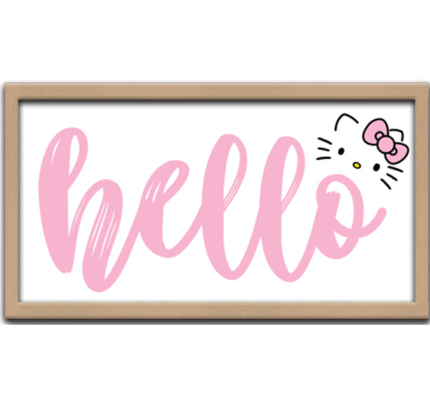 Hello Kitty - Scrip Face 10" x 18" Framed Wall Art