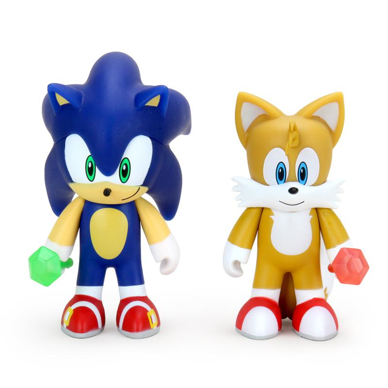 Cargue la imagen en el visor de la galería, Sonic the Hedgehog - Figura de Sonic y Tails, paquete de 2 vinilos de 3&quot;
