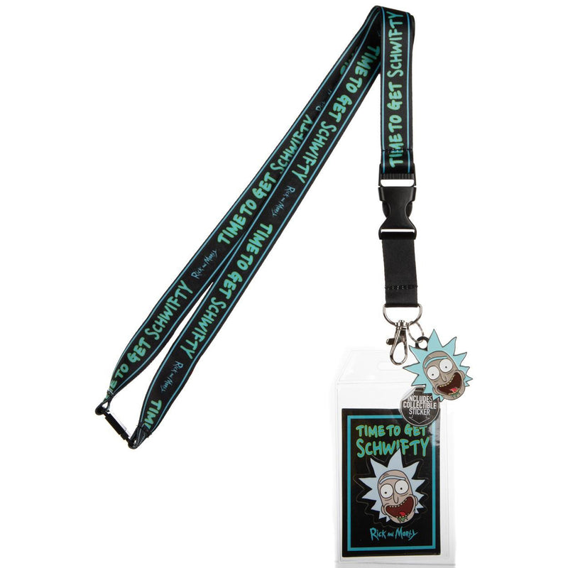 Rick & Morty - Time to Get Schwifty Lanyard with Sticker ID Holder & Charm
